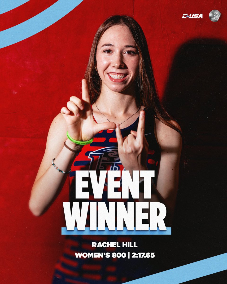 Liberty XC & TF (@liberty_xctf) on Twitter photo Freshman Rachel Hill adds an 800 victory to her mile title from earlier this afternoon, crossing the finish line in 2:17.65!
Also of note, <a href="/LibertyFH/">Liberty Field Hockey</a> All-American Reagan Underwood places 5th in 2:23.03 in her collegiate track debut. Freshman Rachel Hill adds an 800 victory to her mile title from earlier this afternoon, crossing the finish line in 2:17.65!
Also of note, <a href="/LibertyFH/">Liberty Field Hockey</a> All-American Reagan Underwood places 5th in 2:23.03 in her collegiate track debut.