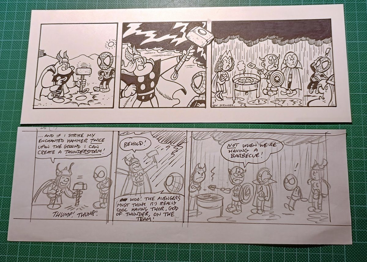 No bids yet on my original artwork of this Mini-Marvels strip (plus pencil rough). Auction ends this Sunday (12th). ebay.co.uk/itm/2052115242…