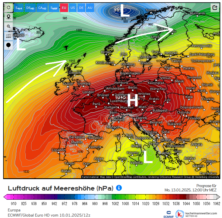 ❄️ Hogedruk domineert. Rustig, koud en soms grijs. Later opnieuw kans op onstuimig weertype. Lees het meer op art-of-thunders.nl/weerprognoses

#winterweer 
#vorst