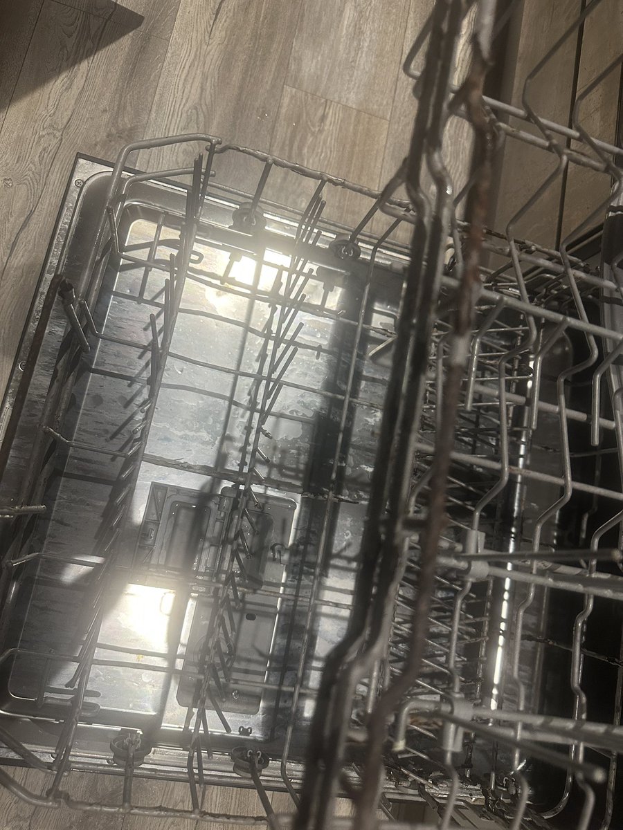combobular's tweet photo. @HisenseUK our dishwasher is less than 4 years old and the baskets are rusting away to ruins, with pieces falling off regularly. The cost of replacements is most of the cost of a whole new unit. This is a very wasteful model. https://t.co/ksMecHo6dr