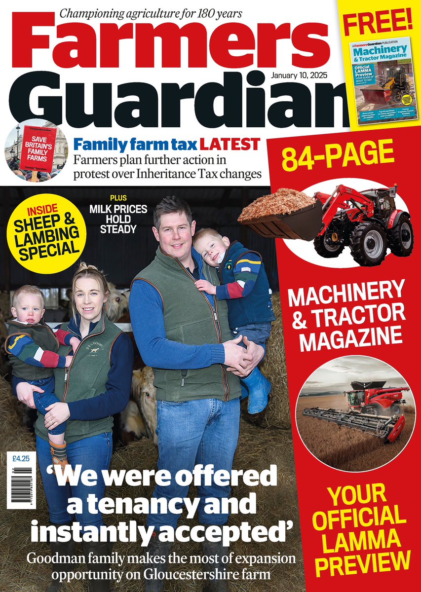 For a bumper LAMMA preview, all the latest on the #familyfarmtax and our campaign to Save Britain’s Family Farms, a top feature on a Gloucestershire farm and their milking goat herd, and MORE - don't miss this week's FG! 🗞️ 

🪧 Support the campaign to #SaveBritainsFamilyFarms 🔗