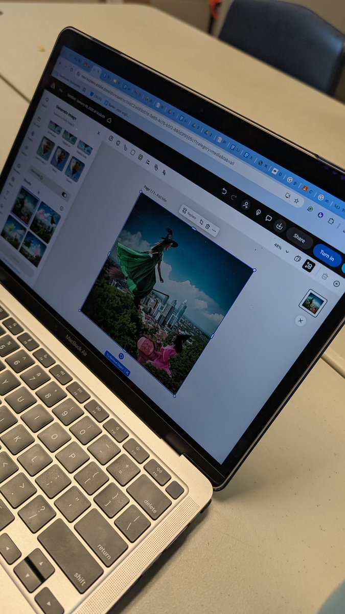 edtech_ology's tweet image. I was introducing Gen AI image creation to S&apos;s using @AdobeExpress. I had them listen to a song &amp;amp; then write in the words that came to mind while listening as the prompt. 

Can you guess the song? 😁
#AdobeExpress #AdobeCreativeEducator #edtech #AIinEdu