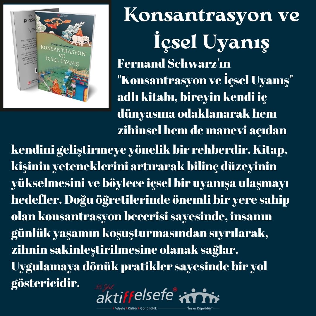 AktiffelsefeA's tweet photo. Ayın kitap önerisi 💫

#aktiffelsefe 

#bilgelikaşkı #İçselUyanış #Konsantrasyon #Bilgelik #Huzur #Meditasyon #Felsefe #DerinDüşünme #ÖzFarkındalık #Farkındalık #İçHuzur #KişiselBüyüme #KendiniTanı #Kitap https://t.co/VoaKHJn8KC