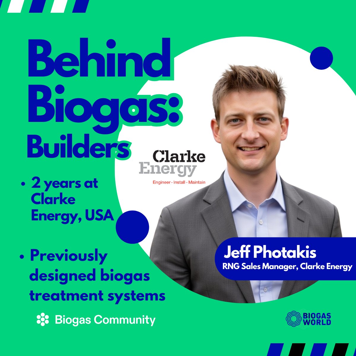 BiogasWorld (@biogasworld_) on Twitter photo 🌟 Behind Biogas Launch! 🌱
Meet Jeff Photakis, USA RNG Sales Manager at <a href="/ClarkeEnergy/">Clarke Energy</a>, winner of an LMOP Project of the Year Award!
👉 Read more on LinkedIn. (hubs.li/Q0322LFR0)
Know someone who deserves the spotlight? DM us or tag them!
.
#BehindBiogas #RenewableEnergy 🌟 Behind Biogas Launch! 🌱
Meet Jeff Photakis, USA RNG Sales Manager at <a href="/ClarkeEnergy/">Clarke Energy</a>, winner of an LMOP Project of the Year Award!
👉 Read more on LinkedIn. (hubs.li/Q0322LFR0)
Know someone who deserves the spotlight? DM us or tag them!
.
#BehindBiogas #RenewableEnergy