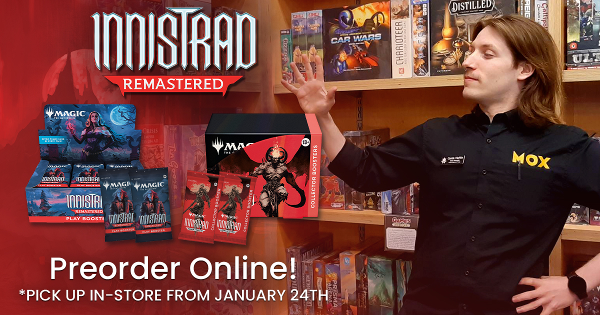 It's time! 🧛⚰️🦇 Innistrad Remastered Pre-orders are live now! bit.ly/3jM4fP7

(due to a limitation of our site they are listed as out of stock but if you click into the product you will be able to place the preorder)
