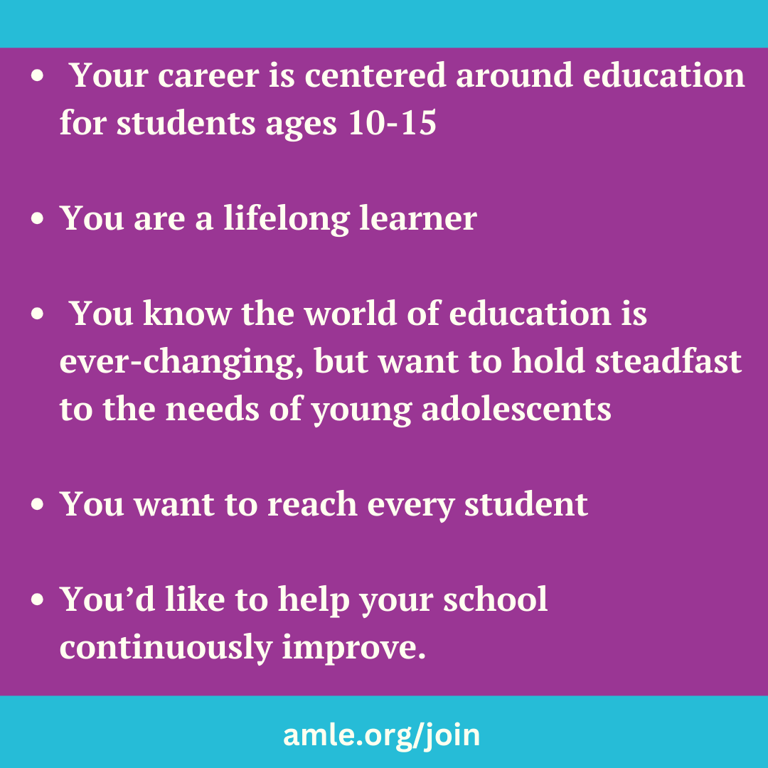 Tag your friends in your middle grades network!🔁AMLE is the largest int'l association for middle level educators w/35,000+ members. If your career is centered around education for students ages 10-15, AMLE is the professional home for you! Learn more at amle.org/join