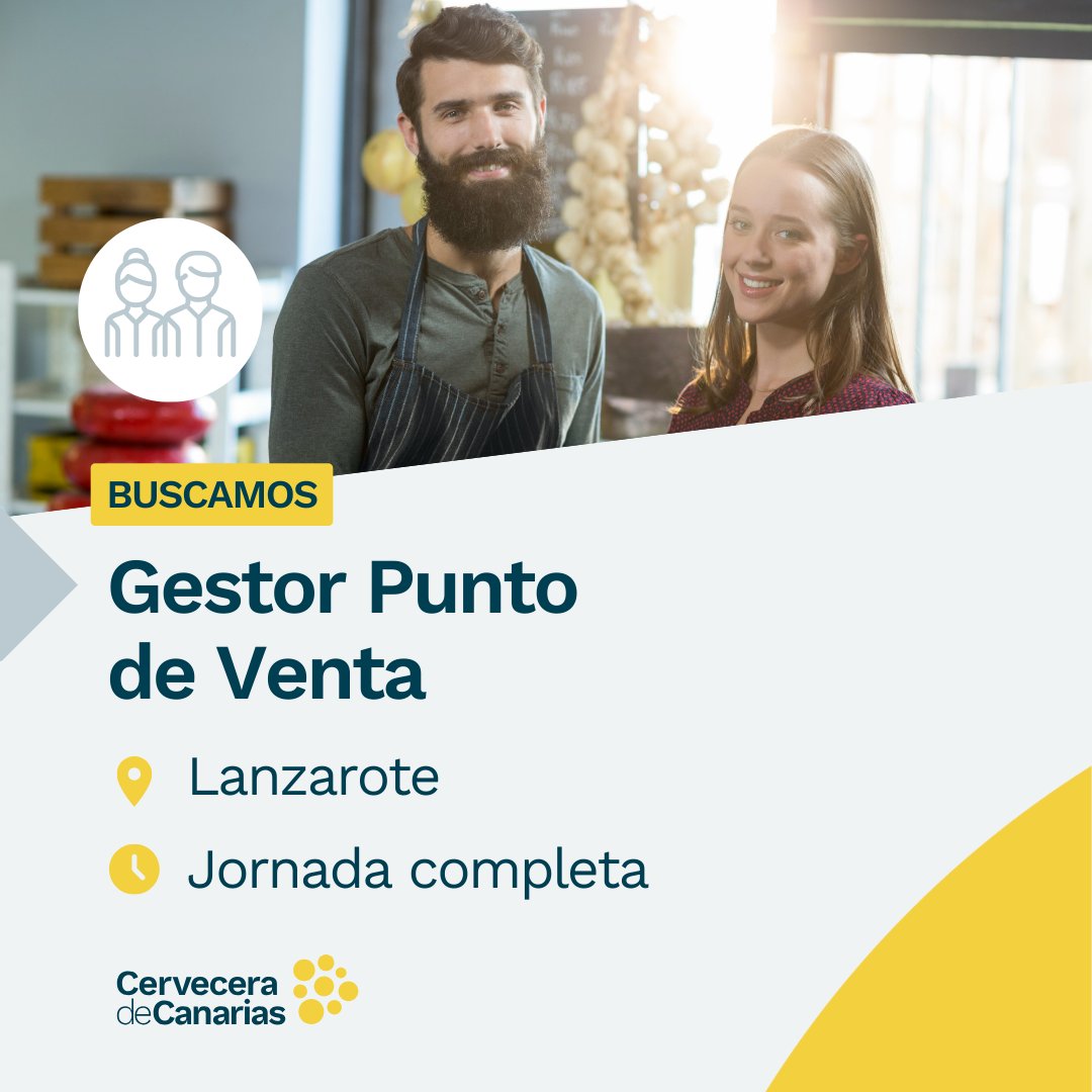 CerveceraCAN's tweet photo. 🙌🏽 Buscamos un Gestor de Punto de Venta para Lanzarote. Si eres una persona proactiva, orientada a resultados y te apasiona el mundo de las ventas ➡️ ¡esta es tu oportunidad!
🔗 Inscríbete a través del siguiente enlace: https://t.co/ZnJnui1wGi
#GestordeVenta #LocalnessCCC https://t.co/ioLxDzowvU