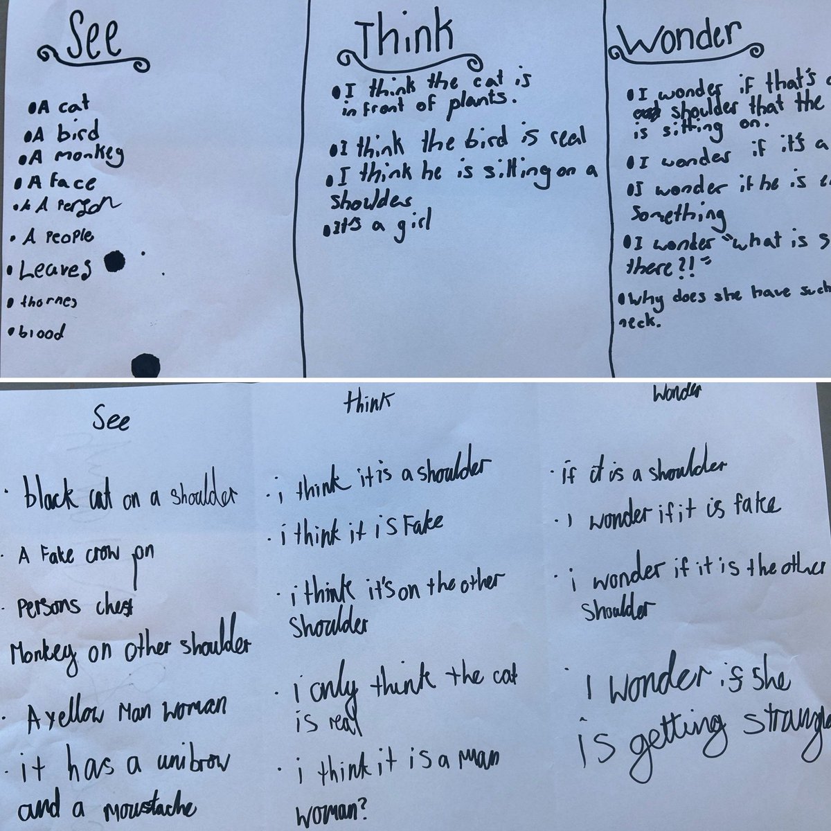 Really enjoyed a post-holiday focus on creativity &amp; imagination with S1s this week. Transforming clouds, Something from Nothing scribble drawings <a href="/be_daydream/">Daydream Believers</a> &amp; a See Think Wonder .. can you guess the artwork?! <a href="/RosehillHS/">Rosehill: a place to learn, grow, and thrive</a>