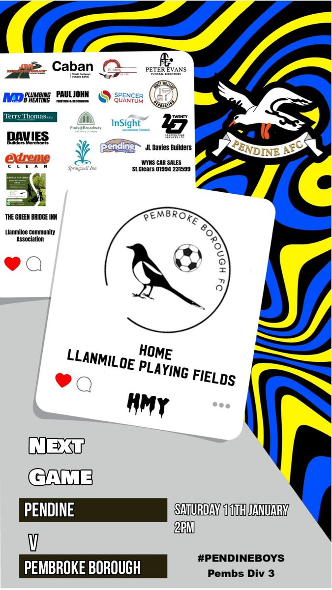 Tomorrow we welcome Pembroke Borough, 2pm kick off ⚽️