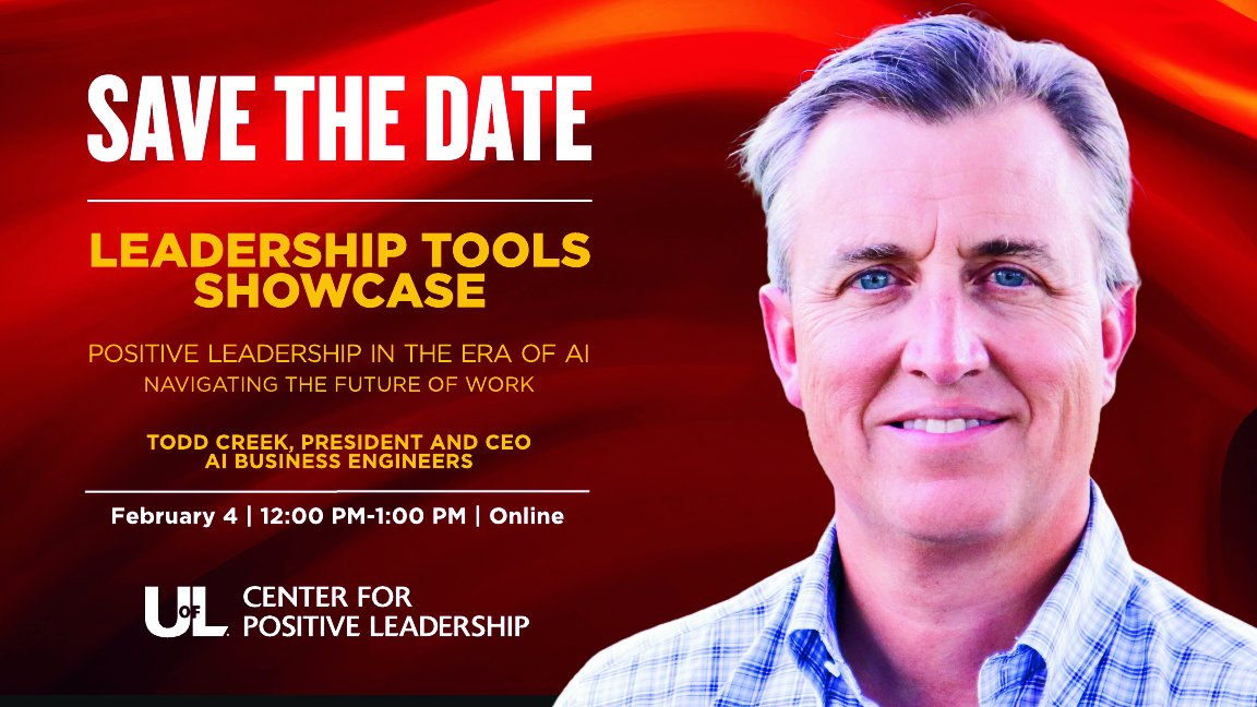 UofL MAPS Program (@uoflmapsprogram) on Twitter photo Mark your calendars for a workshop with Todd Creek on positive leadership in the era of AI. A registration link will be shared soon. Mark your calendars for a workshop with Todd Creek on positive leadership in the era of AI. A registration link will be shared soon.
