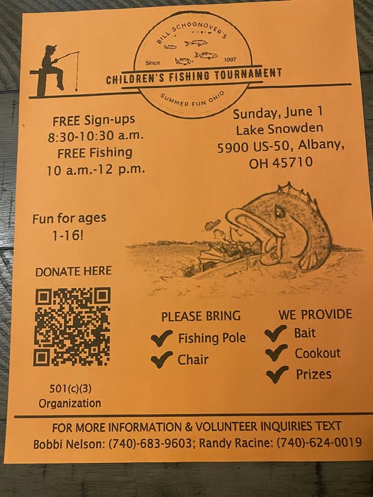 bill_children's tweet photo. Everything is set for the Children's Fishing Tournament June 1st . Please bring your kids a pole and a chair and join us ! @captnrailroad https://t.co/A1P6mogDop