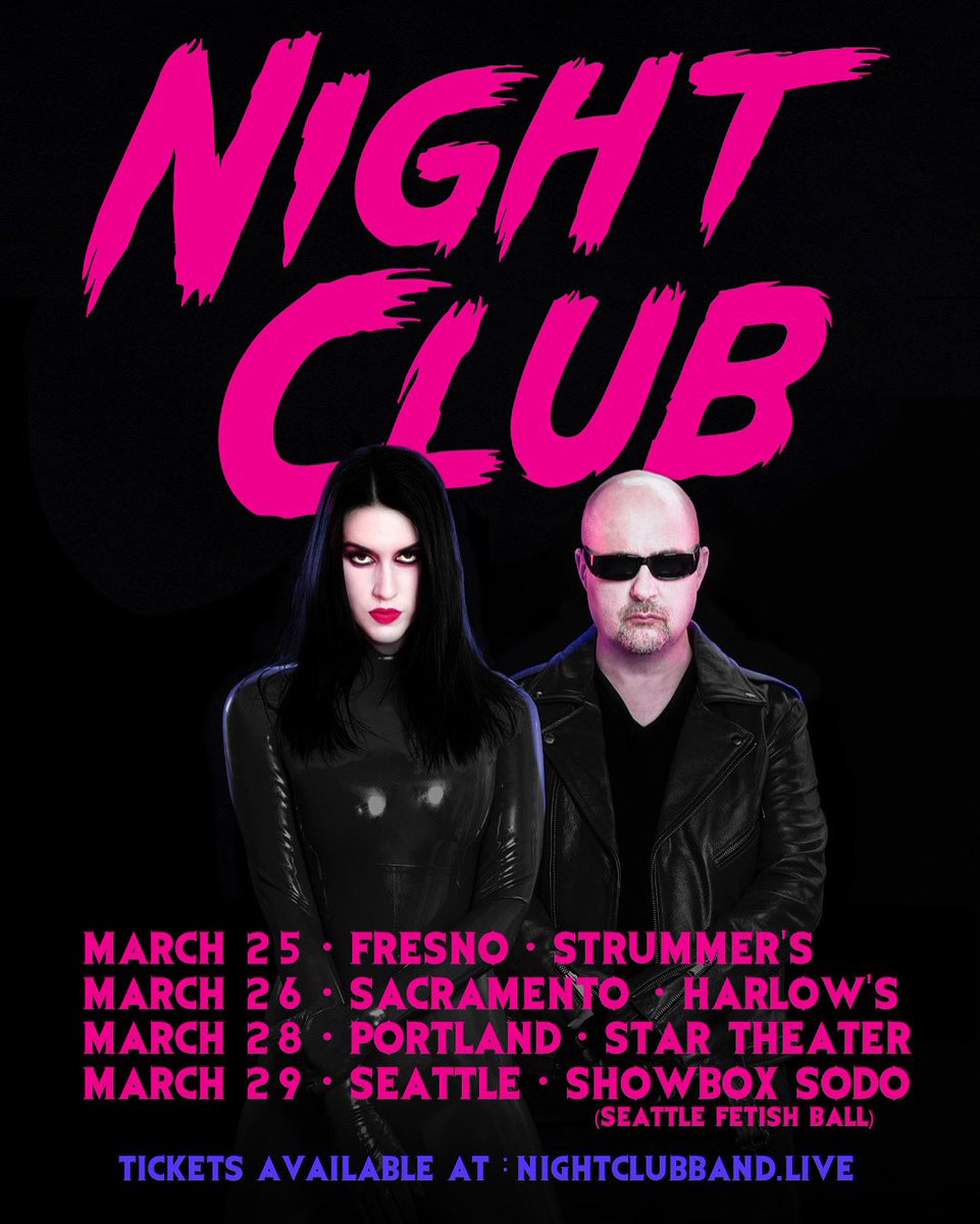 nightclubband's tweet photo. NORTHWEST MINI TOUR
SPRING 2025

Tickets available now. 🖤✖️
https://t.co/viJTTpGXZV https://t.co/Bl4eb8PaiQ