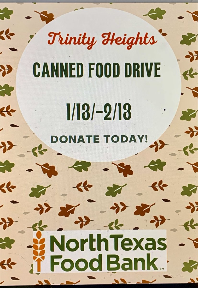 Laronda Manning (@lmm87538368) on Twitter photo Dear Parents,
In the spirit of giving, please help us with our canned food drive benefitting the NTFB beginning on Monday 1/13. <a href="/THeightsTAG/">Trinity Heights Talented and Gifted</a> <a href="/MarMasters7/">Dr. Masters</a> <a href="/CounselingDISD/">Dallas ISD Counseling Services</a> <a href="/MJJackson1906/">Michael Jackson</a> Dear Parents,
In the spirit of giving, please help us with our canned food drive benefitting the NTFB beginning on Monday 1/13. <a href="/THeightsTAG/">Trinity Heights Talented and Gifted</a> <a href="/MarMasters7/">Dr. Masters</a> <a href="/CounselingDISD/">Dallas ISD Counseling Services</a> <a href="/MJJackson1906/">Michael Jackson</a>