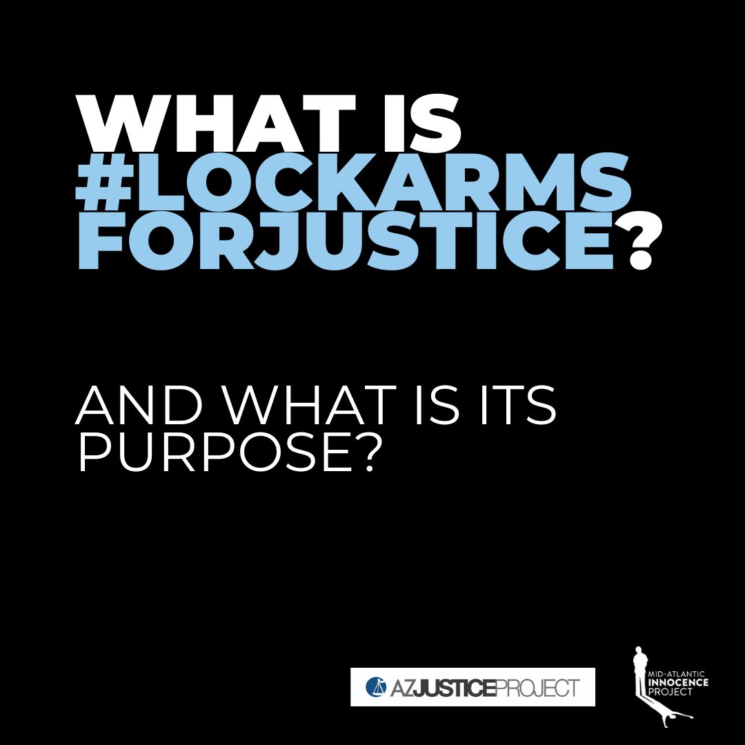 #LockArmsForJustice is a hashtag that combines the voices of the Mid-Atlantic Innocence Project and the <a href="/ArizonaJP/">AZ Justice Project</a> as we fight for clemency for both Joseph Fuentes and the members of the DC8.

Joseph's petition: azjusticeproject.org/advocacy/#/

DC8's petition: 8thandhjustice.org/get-involved.