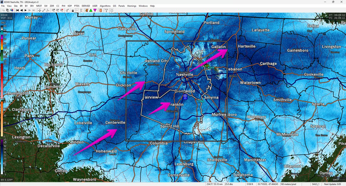 2:09 pm radar update, heavier snow band moving through parts of both counties. Snow continues for everyone. Some heavier, some lighter.