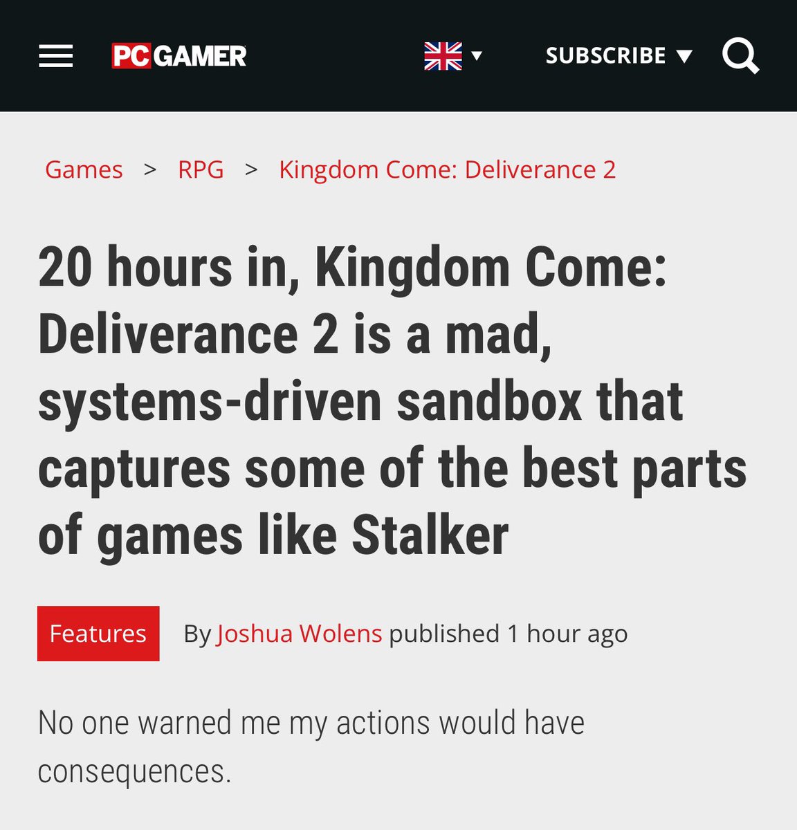 LukeDaleLive's tweet photo. Kingdom Come: Deliverance 2 headlines!

Break out the sylvan red Henry! 🍷

Audentes Fortuna Iuvat ⚔️ https://t.co/XUs2KoaR0p