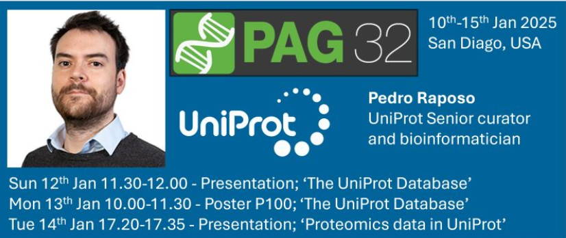 UniProt (@uniprot) on Twitter photo UniProt is at #PAG32
Sun 12th 11.30-12.00 (PST) ‘UniProt Database’ – Genome annotation resources at the EBI – Town & County
Mon 13th 10.00-11.30 Poster P100
Tue 14th Jan 17.20-17.35 – ‘Proteomics data in UniProt’– Proteomics – Pacific D lnkd.in/eYBNjPEy <a href="/PAGmeeting/">PAG 31 / PAG Australia / PAG Asia</a> UniProt is at #PAG32
Sun 12th 11.30-12.00 (PST) ‘UniProt Database’ – Genome annotation resources at the EBI – Town & County
Mon 13th 10.00-11.30 Poster P100
Tue 14th Jan 17.20-17.35 – ‘Proteomics data in UniProt’– Proteomics – Pacific D lnkd.in/eYBNjPEy <a href="/PAGmeeting/">PAG 31 / PAG Australia / PAG Asia</a>