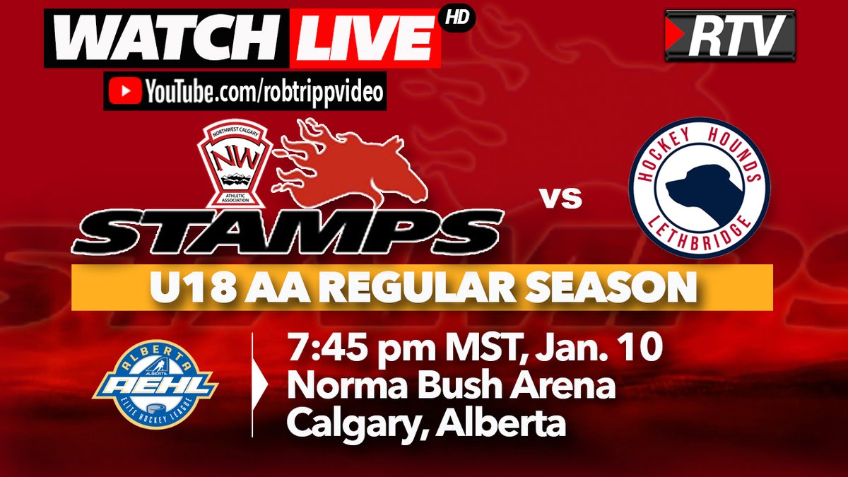 Friday night LIVE hockey from Calgary on RTV as Stamps U18AA host Lethbridge.
📺youtube.com/watch?v=wiLqfF…
#stamps #hockey #livestream