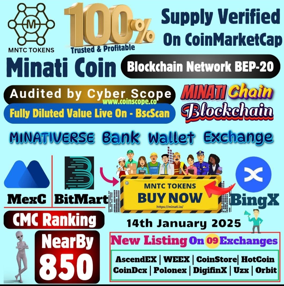 Super Moon Minati verse listed 
300x+MNTC TOKEN 🌟🚀🌟
