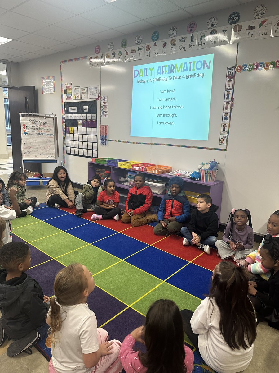 Ms. Williams’ class starts their morning with affirmations! Way to tie in sight words with SEL!