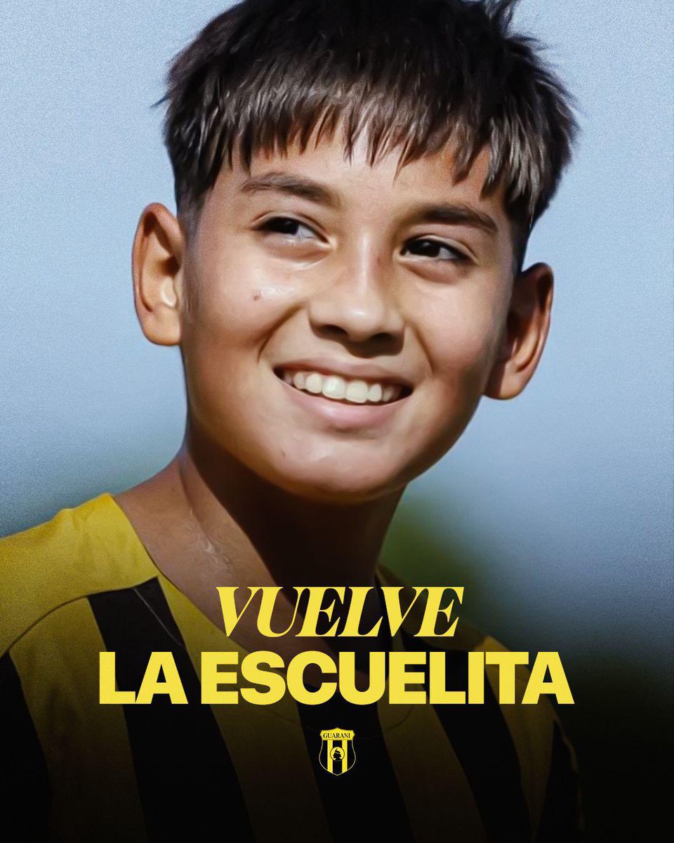 GuaraniEDF's tweet photo. 🔙¡En febrero vuelve la Escuela de Fútbol del Club Guaraní! 🏹
Próximamente vamos a ir informando los pasos para las inspecciones médicas e inscripciones 💛🖤 https://t.co/J4E8nP8jMG