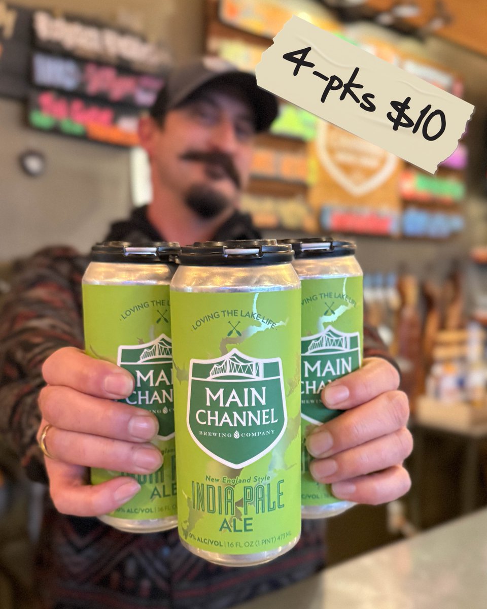 🔥 January just got tastier! 🔥

NE IPA 4-packs are only $10 all month long! Stock up and enjoy this juicy favorite while supplies last. 🍺 #MainChannelBrewery #JanuarySpecials