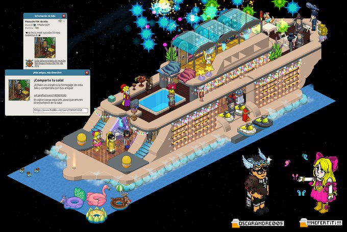Crucero del AMOR  pasando fin de año en el mar  
participantes  : oscarandre005   y  !!!Nefertiti!!!
link de sala : habbo.es/room/100929350
#SeleccionM11W
<a href="/ESHabbo/">Habbo ES/MX</a> 
<a href="/ESBigBenito/">BigBenitocamelo ES</a> 
<a href="/ESGiusepe/">Gius</a> 
<a href="/Howl_Crimson_/">Howl_Crimson</a> 
<a href="/PapylusHabbo/">🌟 魔族 🌟 ♎</a> 
<a href="/SeanPR3/">SeanPr</a>
