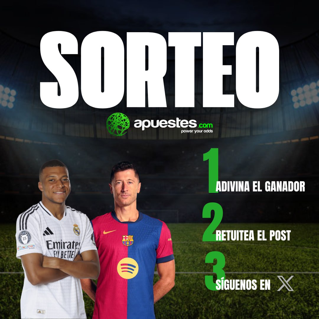 📢 ¡SORTEO CAMISETA DEL GANADOR DE LA SUPERCOPA!

¿Qué tienes que hacer para participar?  

1️⃣ Comenta quién crees que ganará: ¿Real Madrid o FC Barcelona? 👇   
2️⃣ RT a este tweet.   
3️⃣ Síguenos en X para no perderte nada.    

🔥 ¡LA SUPERCOPA TIENE PREMIO! 🔥