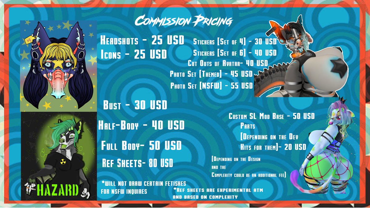 Thinking about selling some character designs that would come with an Sl mod if a/u/t/o bought. I'm behind on some bills while I wait for my first paycheck from the new job and really need some help....