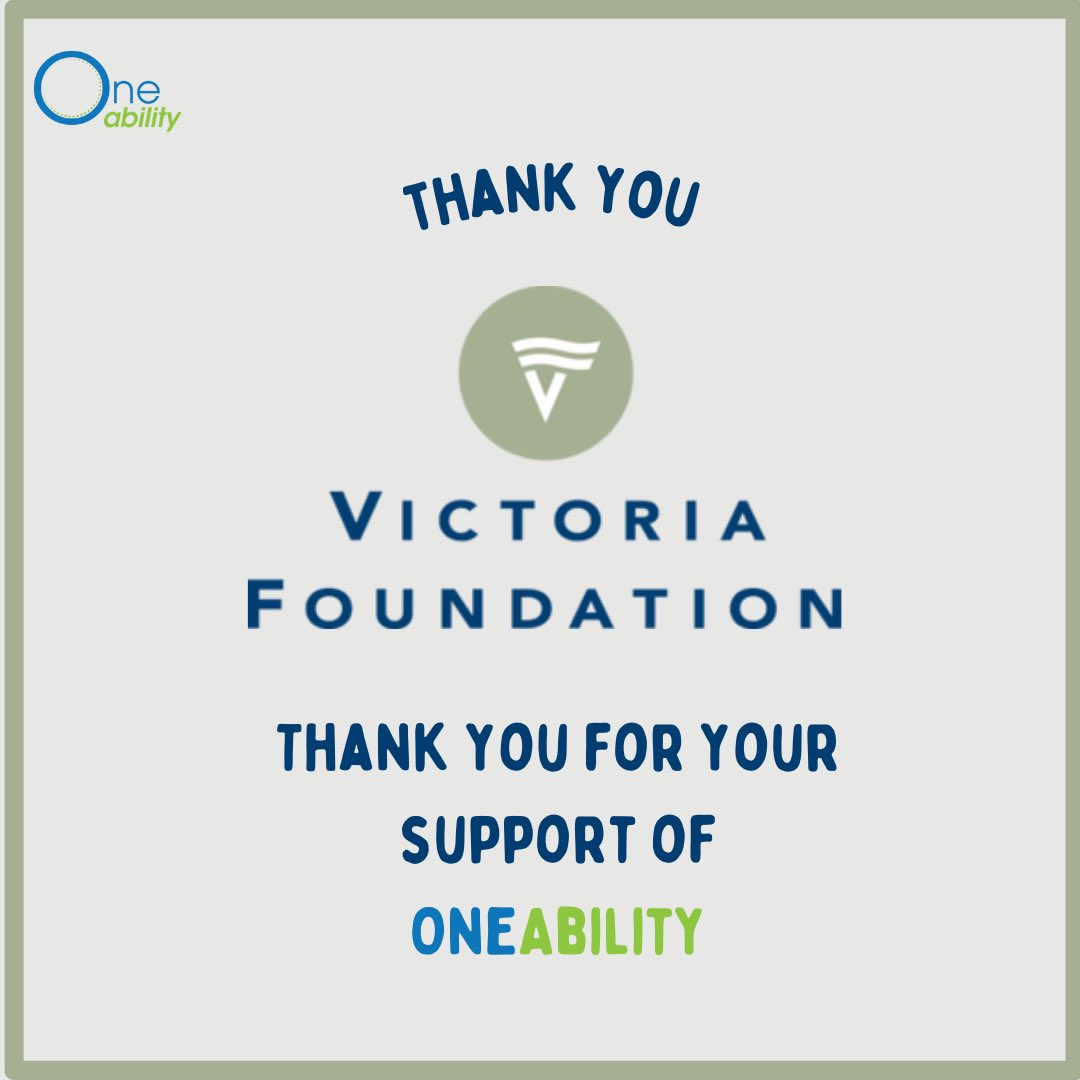 We would like to thank @victoriafoundation and their Community Grant Program for their generous funding to support OneAbility! Your contribution is helping us to enhance our services and expand our outreach!