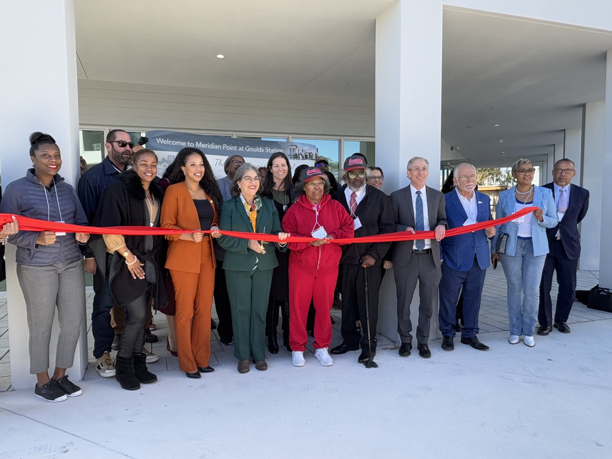 Ribbon-cutting at Meridian Point marks a milestone in Miami-Dade’s fight for affordable housing. Learn more:

miamitimesonline.com/news/local/mer…

#AffordableHousing #MiamiDade #GouldsCommunity #HUDGrant #MiamiDevelopment #HousingForAll