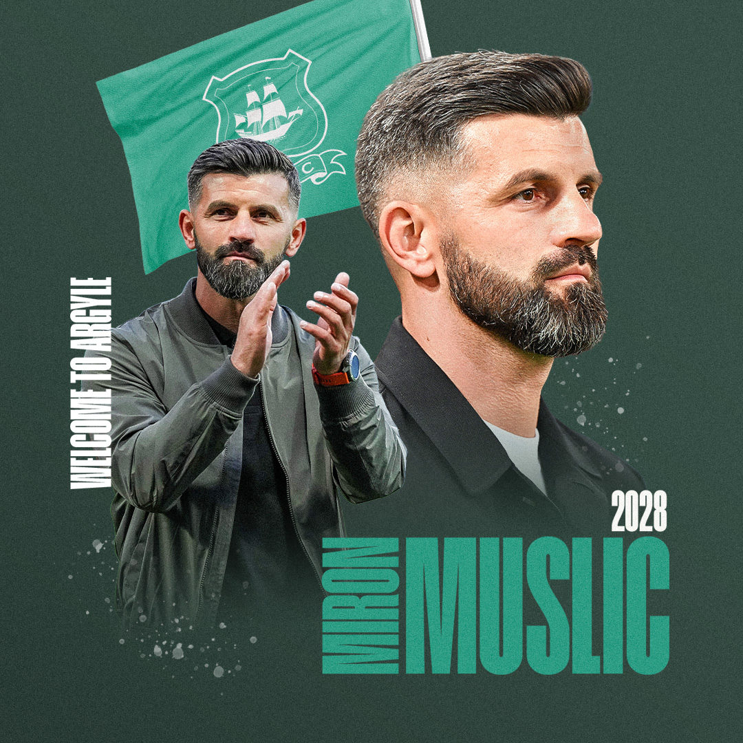 Argyle's tweet photo. We are delighted to announce the appointment of Miron Muslic as Argyle's new Head Coach.

Welcome to Argyle, Miron! 💚