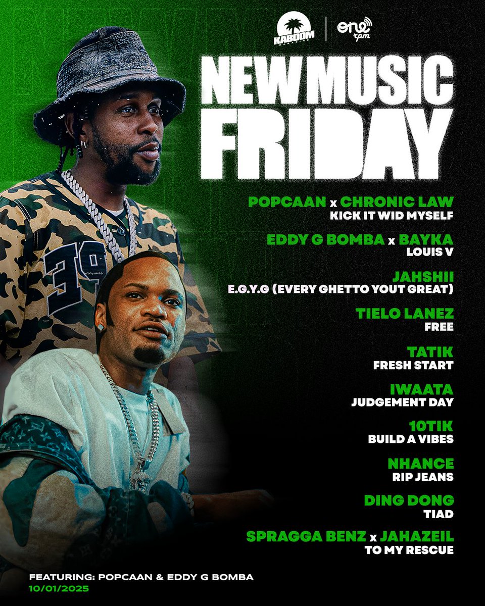 Back to normal with New Music Friday 🎶 

Who gets your spin ⁉️ 

Powered by <a href="/ONErpmAfrC/">ONErpm Afro-Caribbean</a>