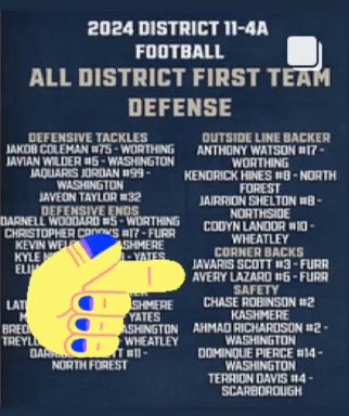 Glad to receive 1st team All-District Offensively and Defensively, true athlete💯💪🏾
