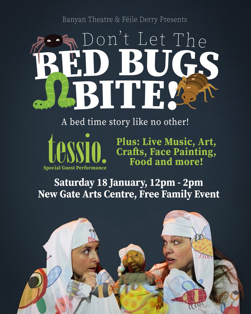 🎭✨ Don’t Let the Bed Bugs Bite! ✨🎭

🐜 Join us for a FREE family afternoon of puppets, dancing bugs, live music, arts &amp; crafts, and more! 🎶

Sat 18 Jan, 12pm-2pm, @NewGateArts, The Fountain.

Register: forms.gle/6WdNunQmVjFgcq…