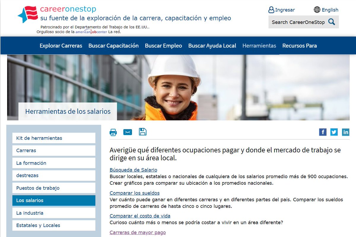 Career1Stop's tweet image. Find all our free tools to help determine wage information translated in Spanish at: bit.ly/4dNV237. #salario #salary #sueldos #wages #MercadoLaboral   #JobMarket