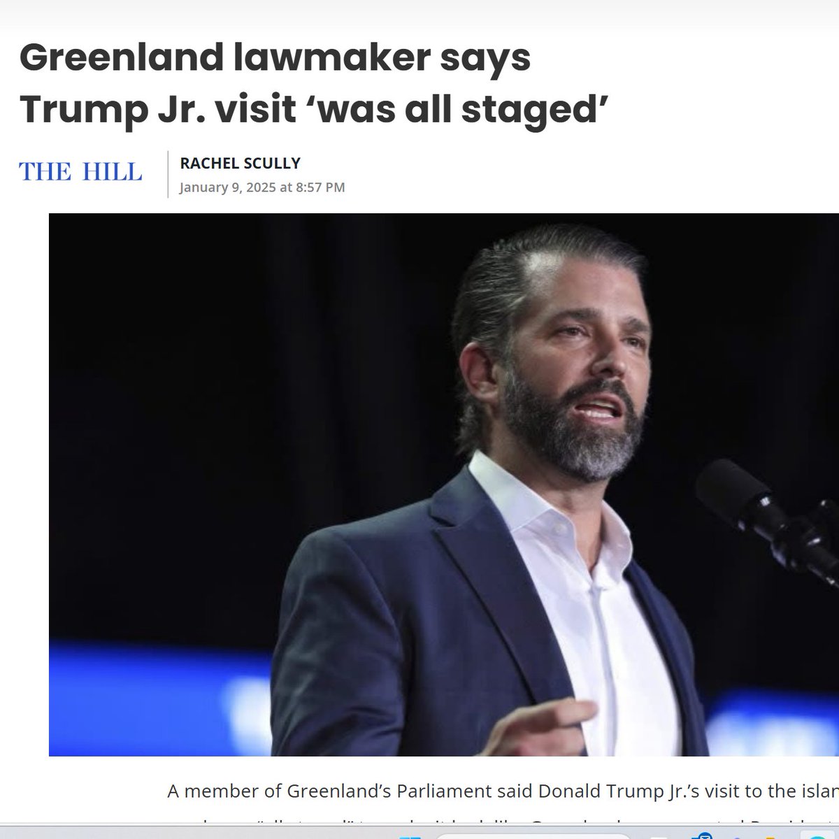 “It was all staged to make it seem like we — the Greenlandic people — were MAGA and love to be a part of the USA.”

“We know how they treat the Inuit in Alaska,” Lynge said. “Make that great before trying to invade us.”