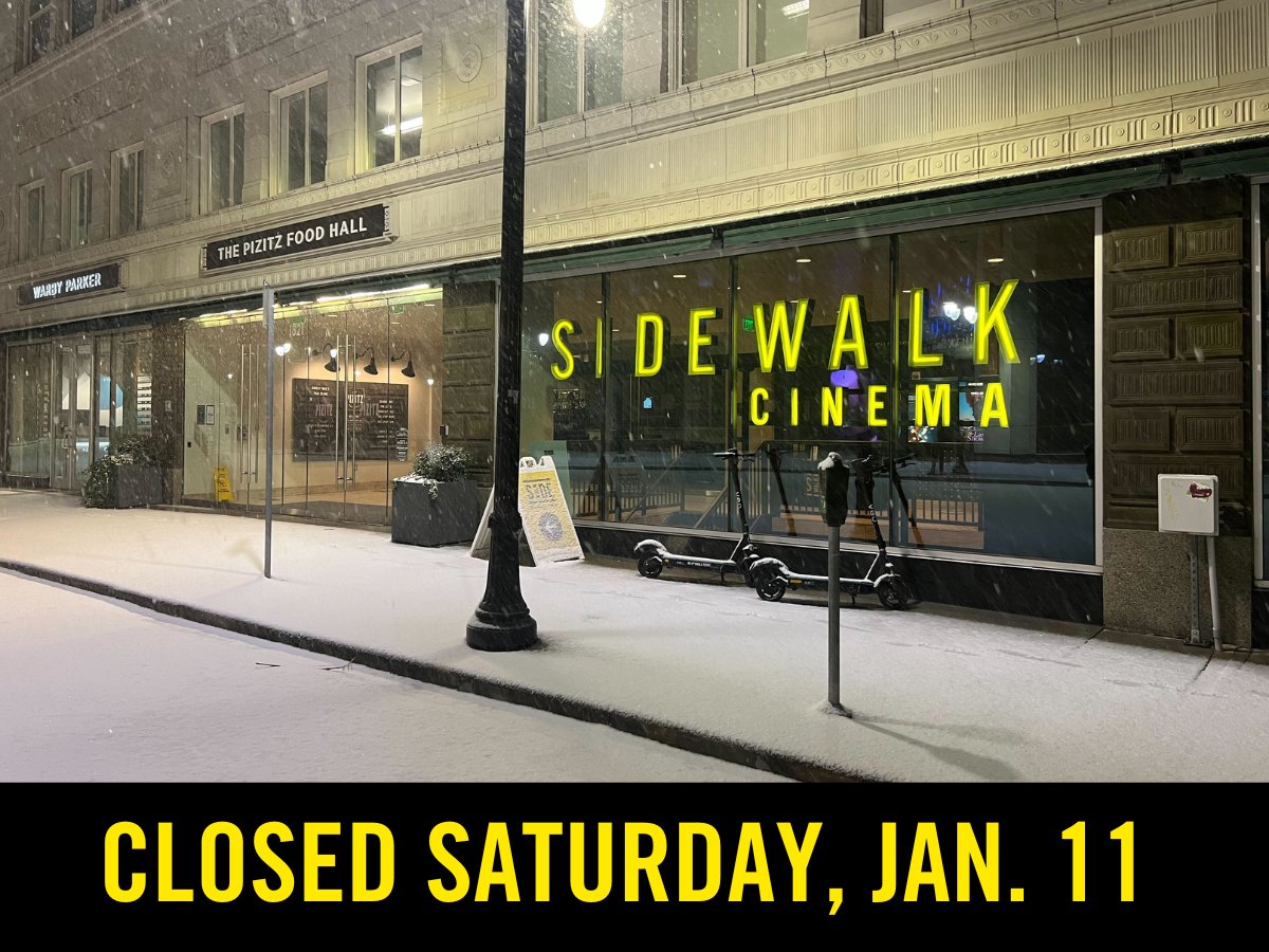 ❄️ WEATHER UPDATE: ❄️ Sidewalk will be CLOSED Saturday, Jan. 11 due to the weather.

In the meantime, enjoy the Cinema in the snow this morning courtesy of Allan Monterrubio
