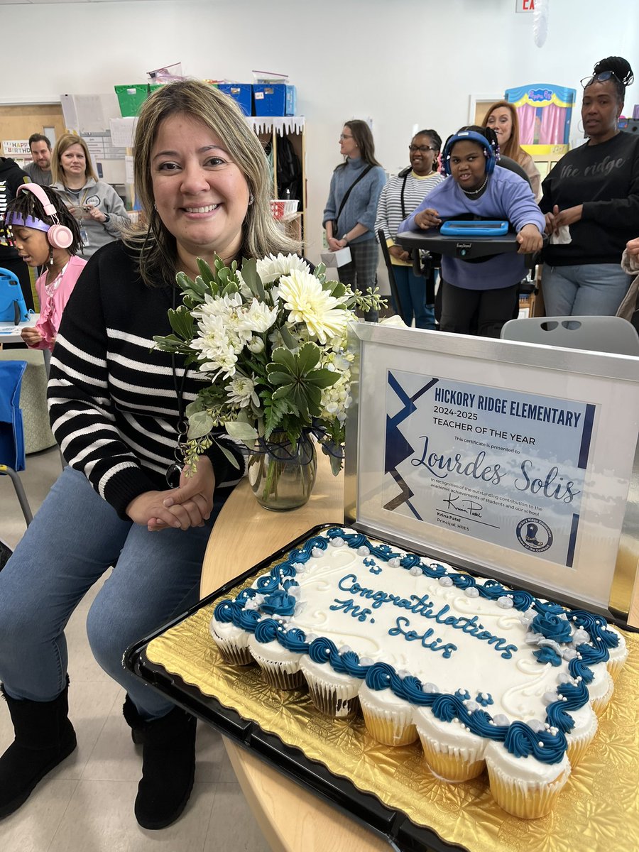 Huge congrats to our 2025 HRES Teacher of the Year, Mrs. Solis! The work she does each day is profound and magical! She serves our staff, students, and community with pure passion, grit, and honor! She is so deserving of all the recognition! ✨ 💙 ✨<a href="/HickoryRidgeES/">Hickory Ridge Elementary</a> <a href="/CabCoSchools/">Cabarrus Co. Schools</a>