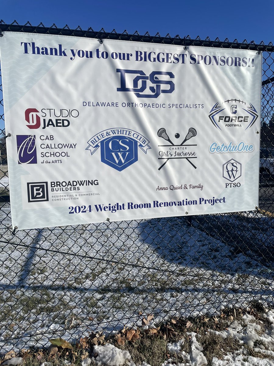 That you to those that donated to help make the new weight room at The Charter School of Wilmington a reality. The school community greatly appreciates all who took part in making this happen. #RollForce⚡️