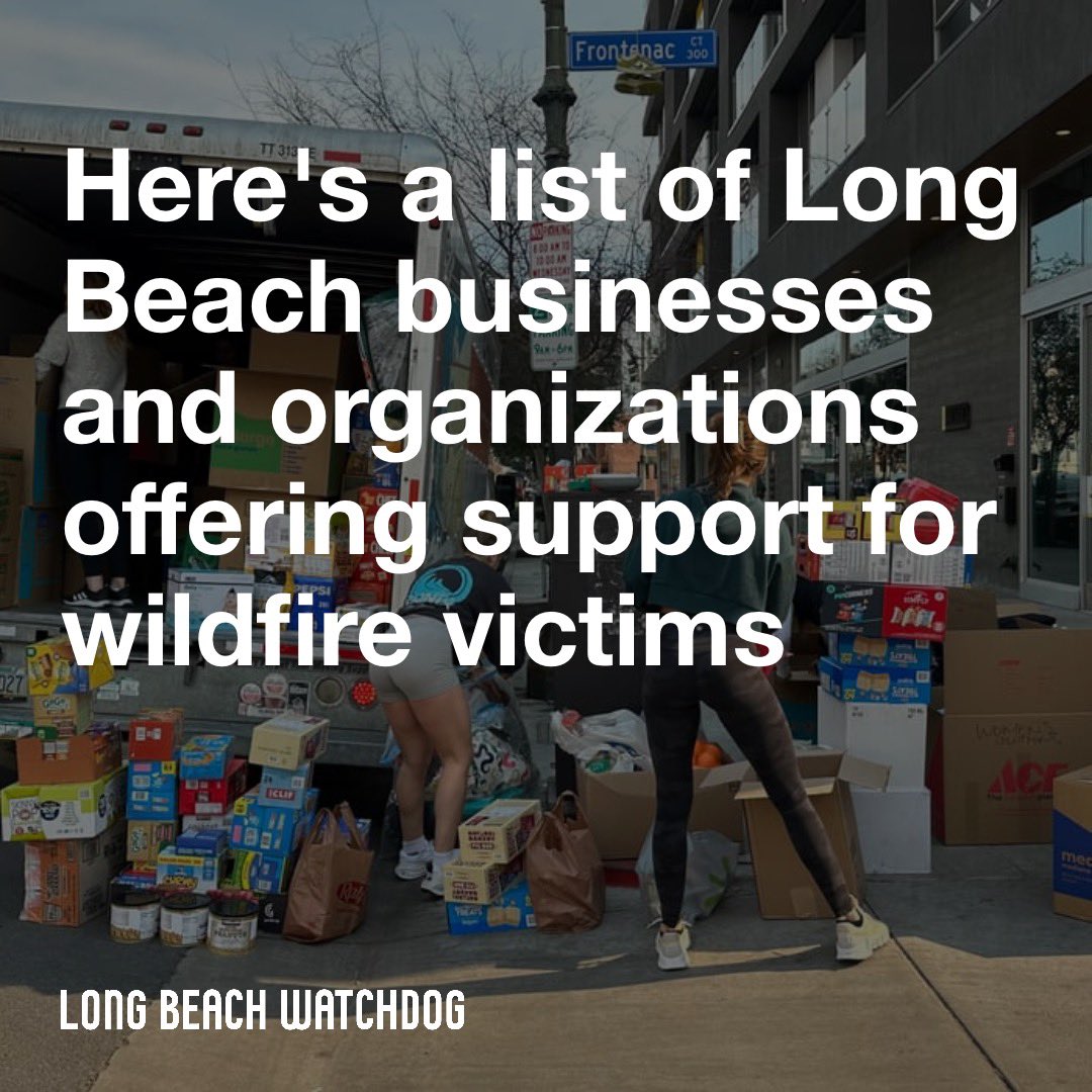 Long Beach Watchdog (@lbwatchdognews) on Twitter photo We have extensively updated our list of ways Long Beach is stepping up to assist its neighbors throughout the county during this wildfire crisis. There are even more ways you help.
Read more from <a href="/_Brandon_E/">Brandon E Richardson</a> and <a href="/FernandoAHaro/">Fernando Haro</a> on the Watchdog. lbwatchdog.com/heres-how-long… We have extensively updated our list of ways Long Beach is stepping up to assist its neighbors throughout the county during this wildfire crisis. There are even more ways you help.
Read more from <a href="/_Brandon_E/">Brandon E Richardson</a> and <a href="/FernandoAHaro/">Fernando Haro</a> on the Watchdog. lbwatchdog.com/heres-how-long…