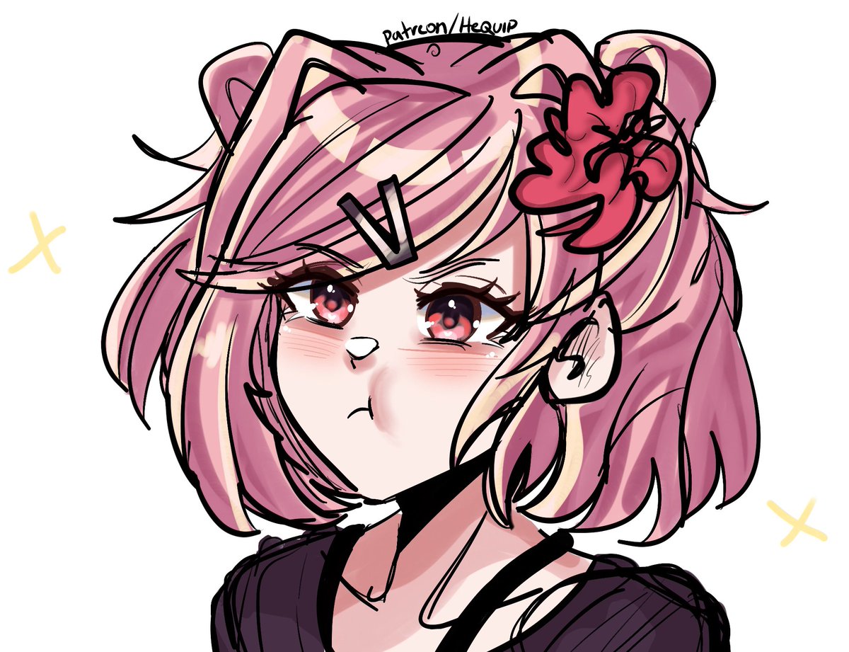 Hequip1's tweet image. me when me when me when #ddlc #natsuki