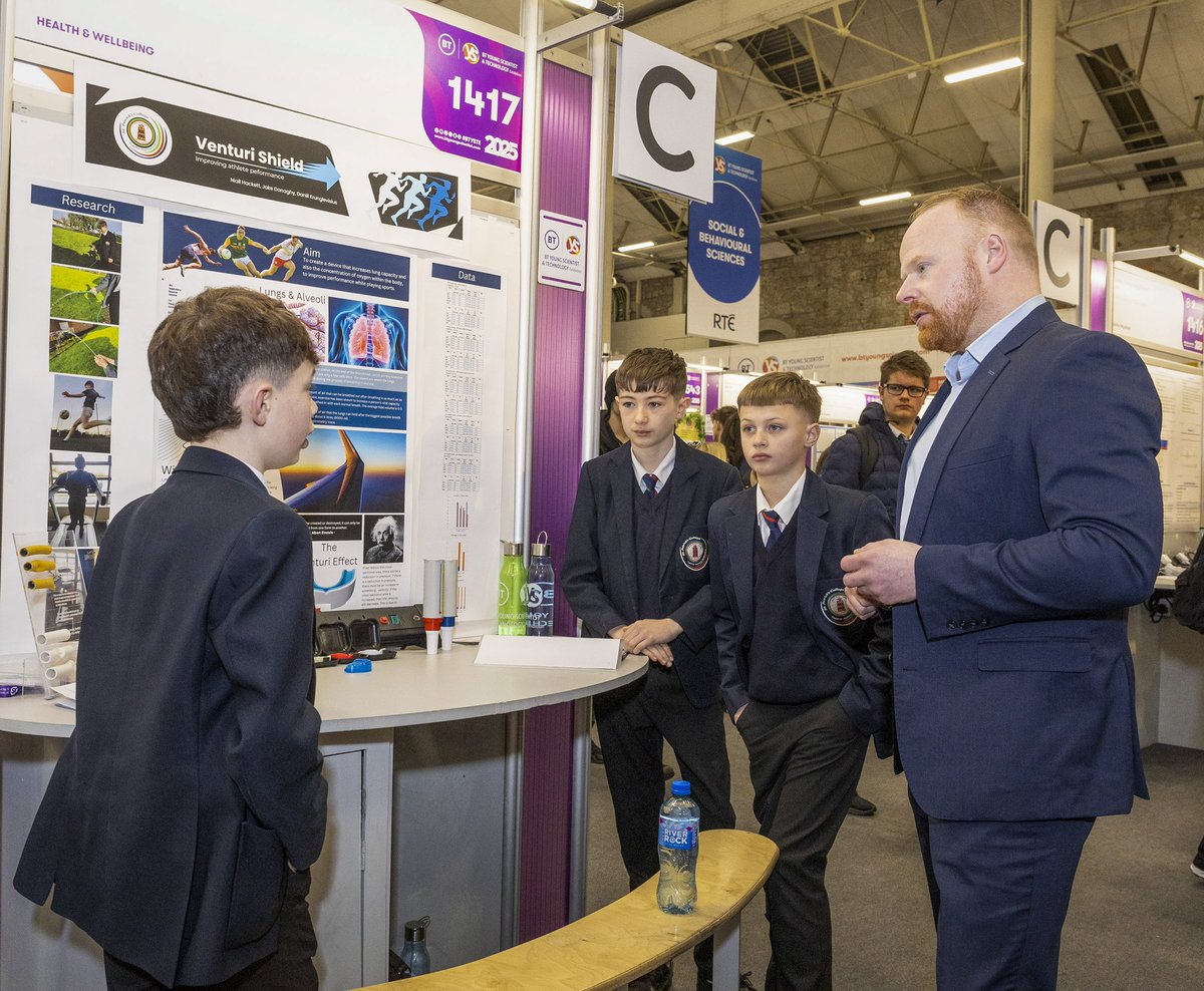 Thanks to <a href="/paulgivan/">Paul Givan</a> Minister of <a href="/Education_NI/">Education NI</a> and John Stewart MLA for coming to @BTYSTE today to see the entries from Northern Ireland. It’s mind-blowing to see all the bright ideas from our young people, tomorrow’s leaders tackling today’s big challenges! 💡