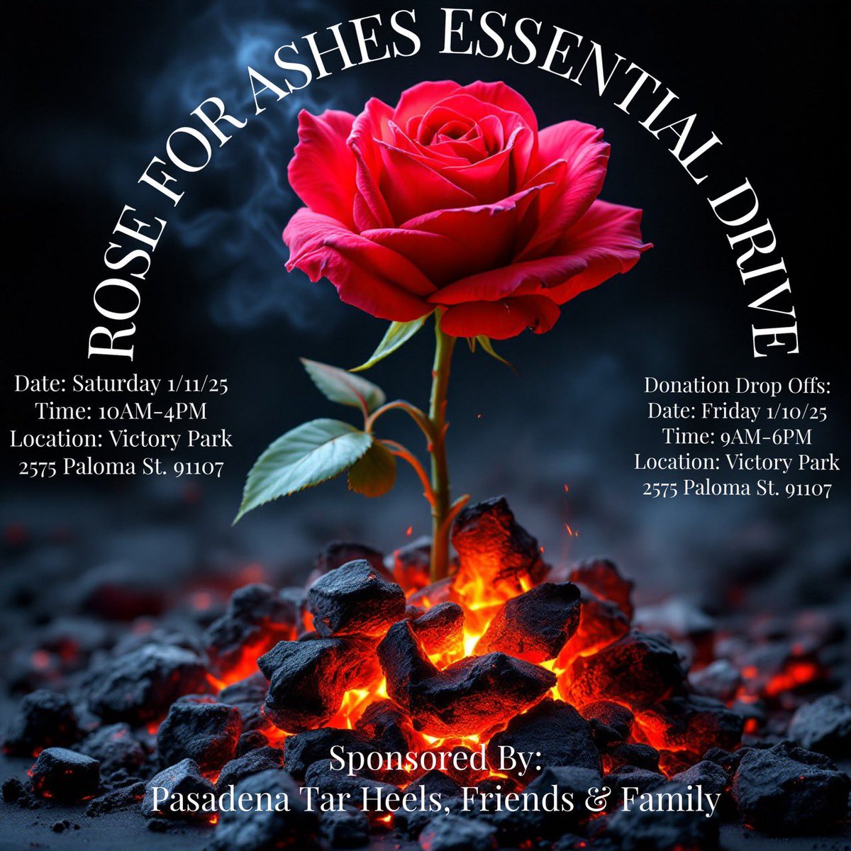 I’LL BE HERE TOMORROW VOLUNTEERING! COME DONATE WHATEVER YOU CAN! #lafires