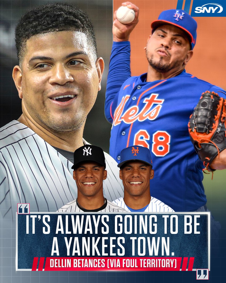 snyyankees's tweet photo. While talking about Juan Soto going from the Yankees to the Mets, Dellin Betances says that New York will always be a Yankees town

@FoulTerritoryTV https://t.co/aCBWNPtRXO