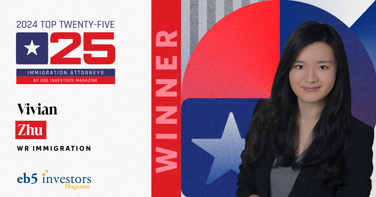 We congratulate Vivien Zhu from <a href="/WOLFSDORF/">WR Immigration</a> for being a 2024 TOP 25 award winner in the Immigration Attorneys category! Read the new edition of the EB5 Investors Magazine to learn more! eb5investors.com/magazine/artic…
#investor #visa #immigration #newport #USA #attorney