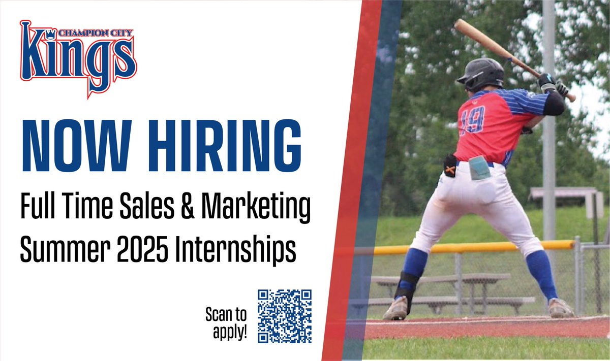 Hit a grand slam by joining our team this year!! Scan the QR code or visit our website to apply!
#cckingsbaseball
#baseballisbetter
