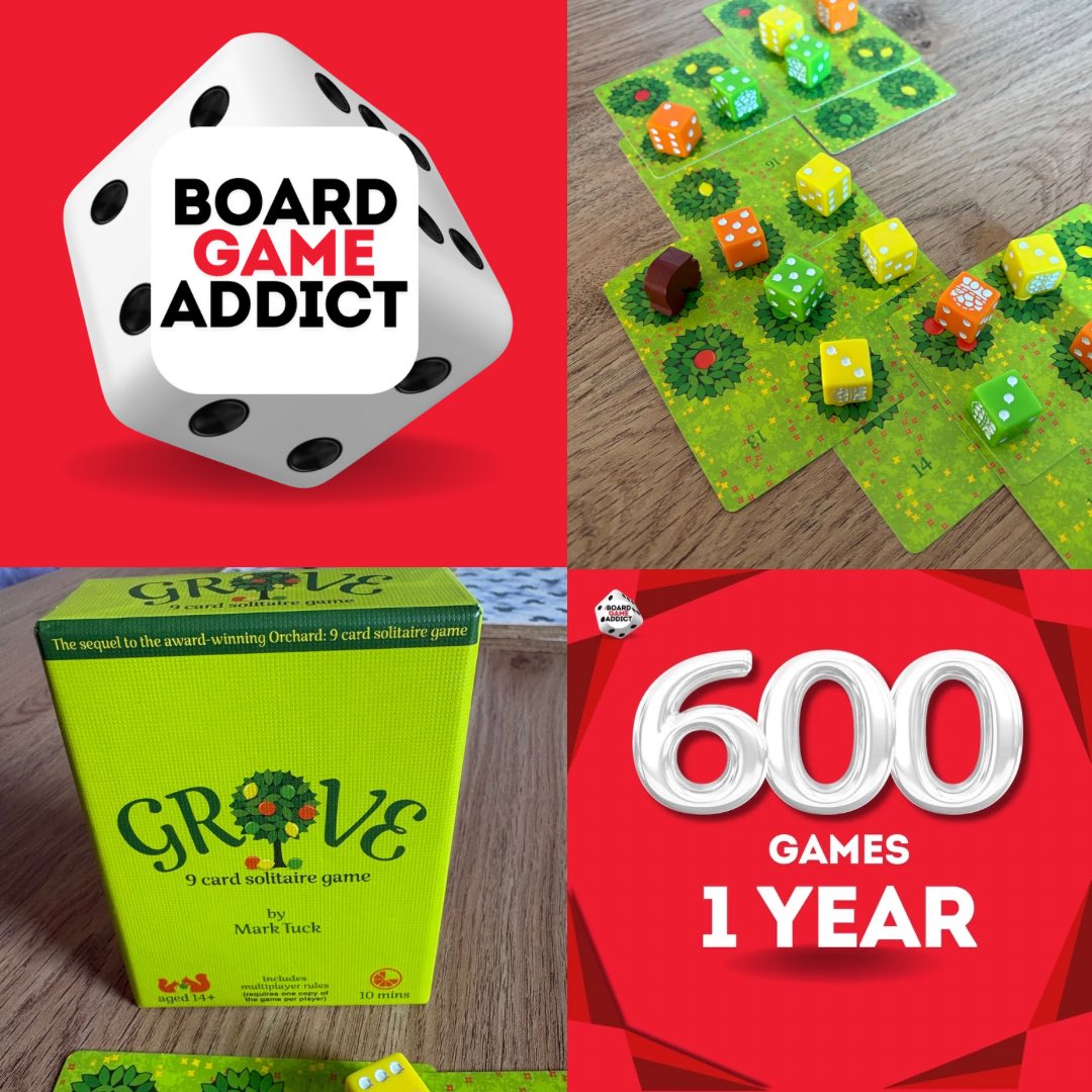 Board Game Addict (@boardadd) on Twitter photo A bit of solo gaming as I progressed on my ‘600 Games in 1 Year’ Challenge with the utterly fabulous ‘Grove’! <a href="/sideroomgames/">Dustin Culbertson</a>
Match card elements to raise dice numbers and grow trees!
Utterly terrific
#boardgames #games #play #friday A bit of solo gaming as I progressed on my ‘600 Games in 1 Year’ Challenge with the utterly fabulous ‘Grove’! <a href="/sideroomgames/">Dustin Culbertson</a>
Match card elements to raise dice numbers and grow trees!
Utterly terrific
#boardgames #games #play #friday