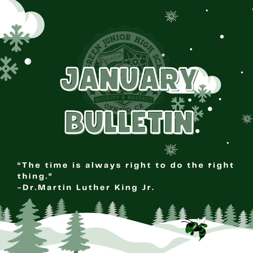 🌟 E.O. Green Monthly Bulletin is Here! 🌟

Stay updated with the latest news, events, and info from E.O. Green JHS! 📚✨

📄 View it here:  secure.smore.com/n/bkrq3

Don’t miss out—stay connected with our Hornet family! 🐝💛

#EOGreenJHS