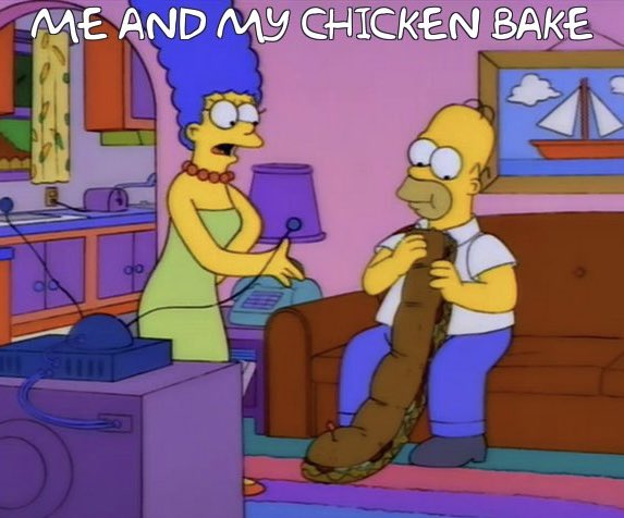 Joshstrangehill's tweet image. Just had my first ever CostCo chicken bake and, no exaggeration, it is the best thing I have ever eaten.

I&apos;m saving the rest (it&apos;s huge) and will slowly be eating it over the next few weeks like Homer.